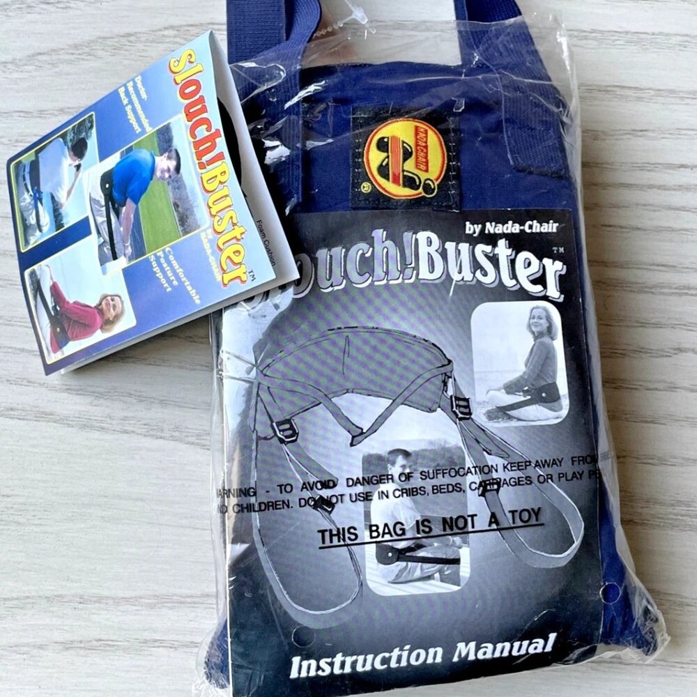 New  Slouch!Buster by Nada-Chair Back Posture Support Chairless  Blue